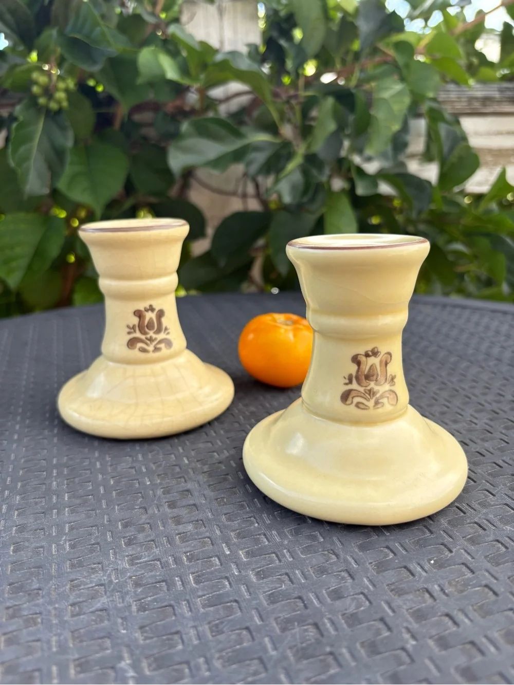 VTG Phaltzgraff Village Candlestick Holders - Pair